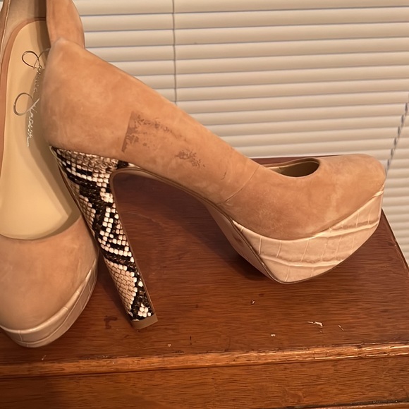 Jessica Simpson Suede and Snake Print Heel - Picture 2 of 6